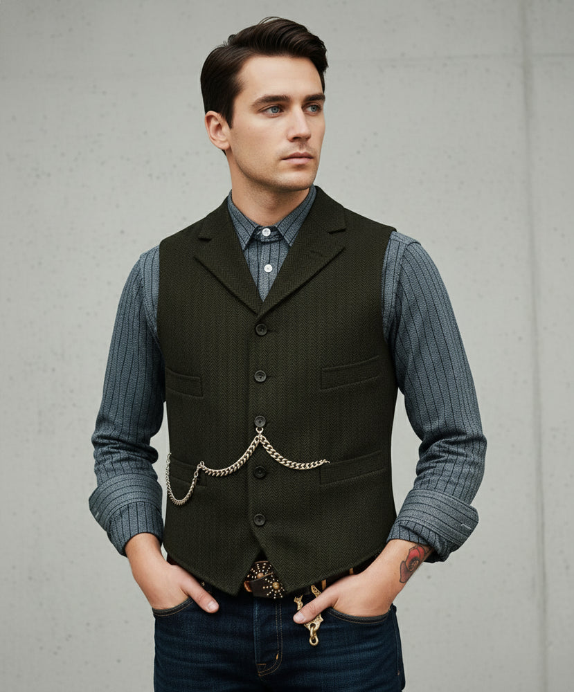 Herren Lederhose Weste