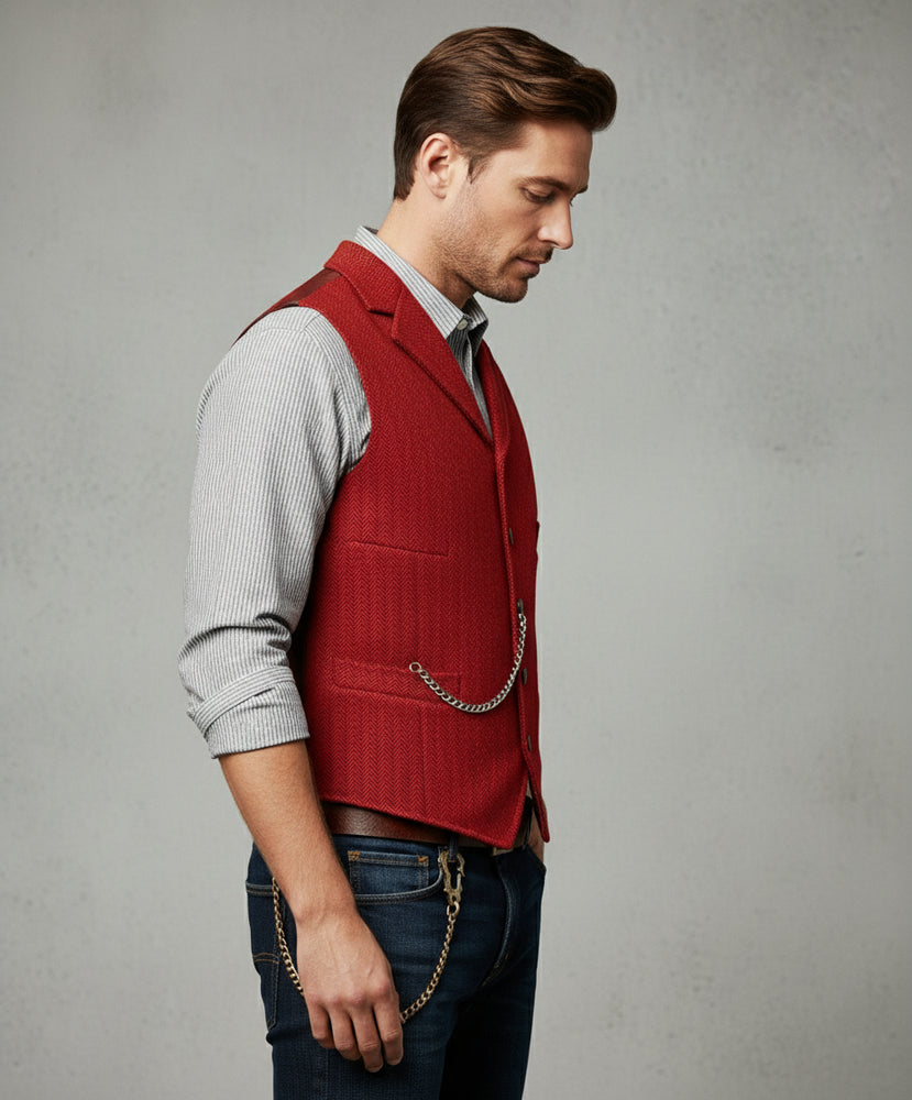 Herren Lederhose Weste