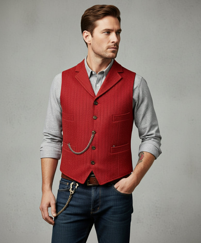 Herren Lederhose Weste