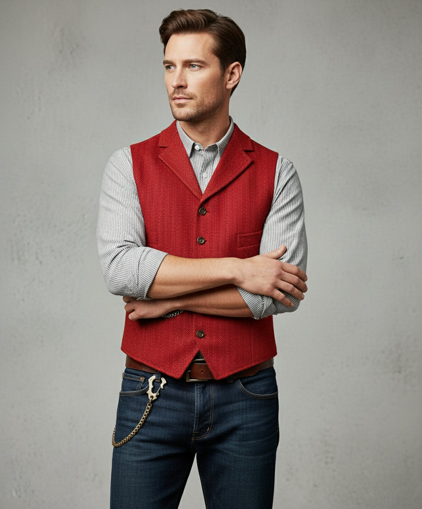 Herren Lederhose Weste