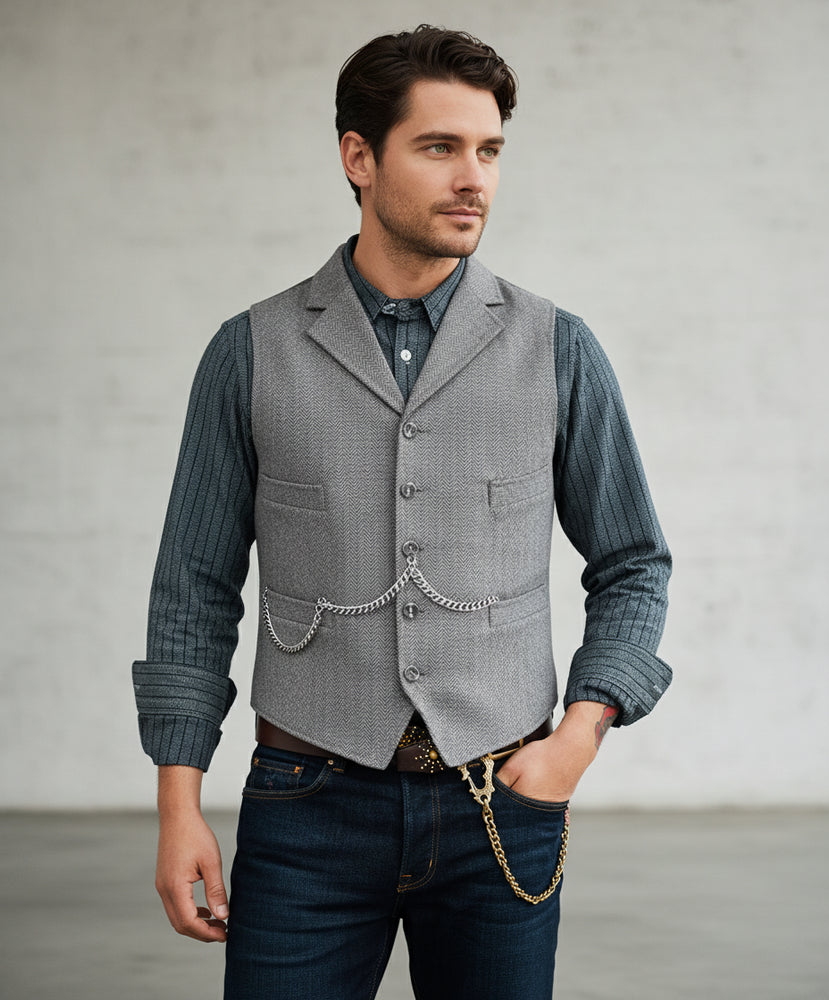 Herren Lederhose Weste