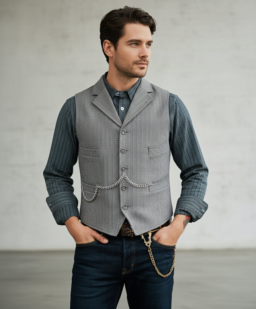 Herren Lederhose Weste