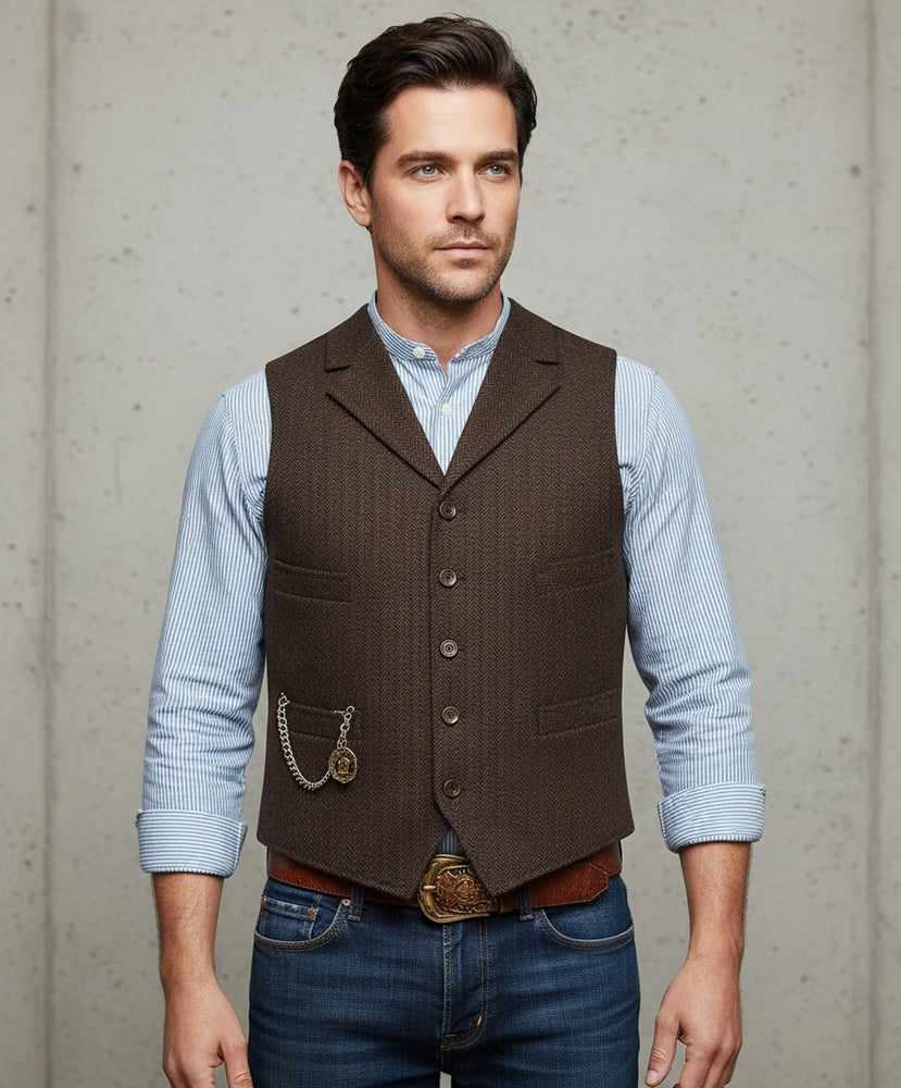 Herren Lederhose Weste