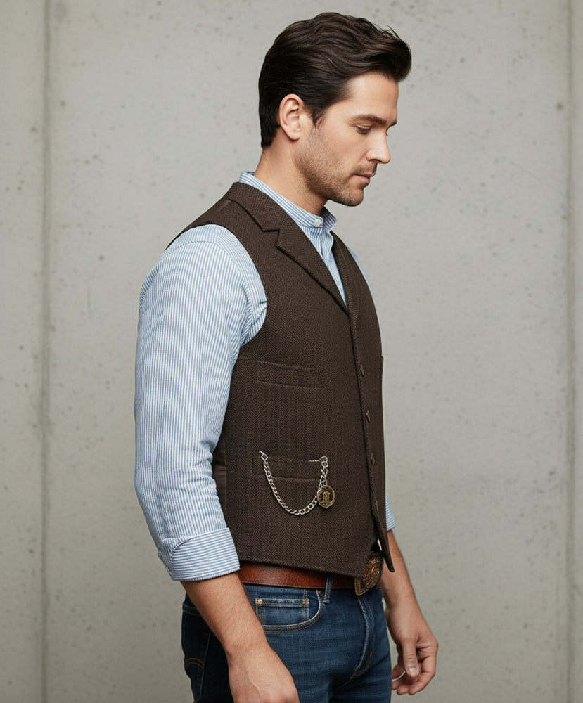 Herren Lederhose Weste