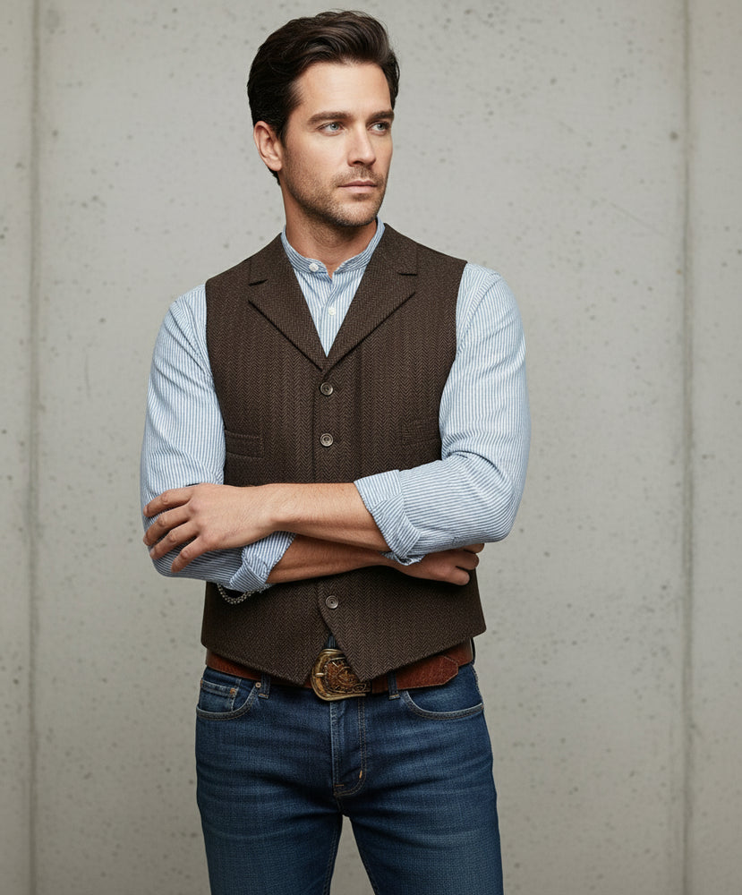 Herren Lederhose Weste