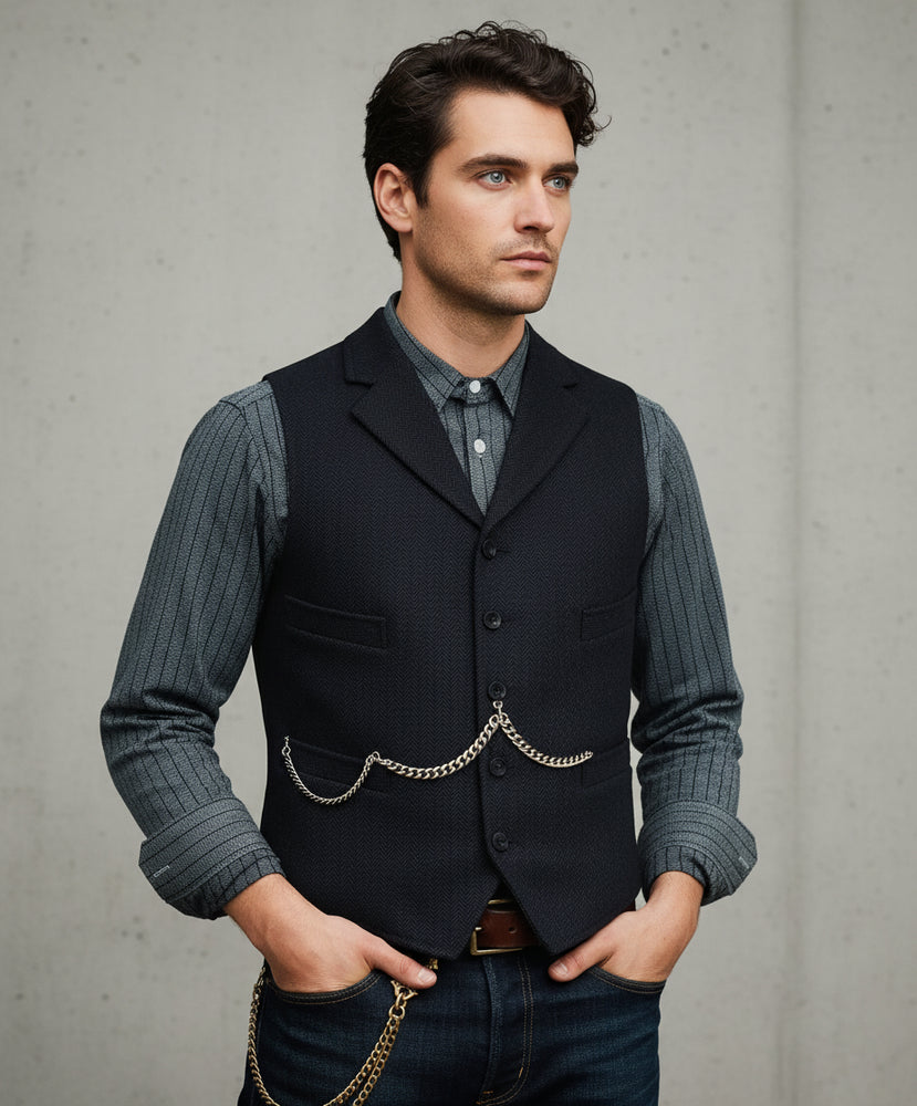 Herren Lederhose Weste