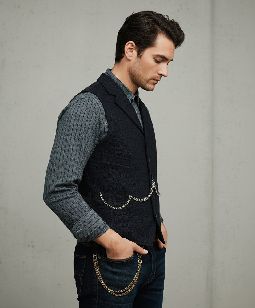 Herren Lederhose Weste