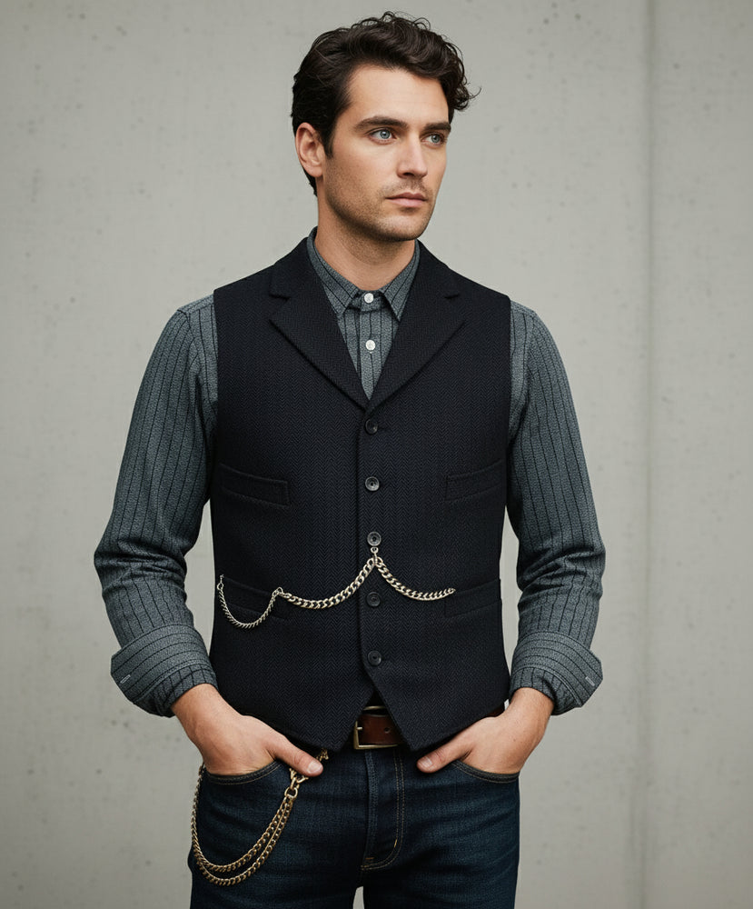 Herren Lederhose Weste