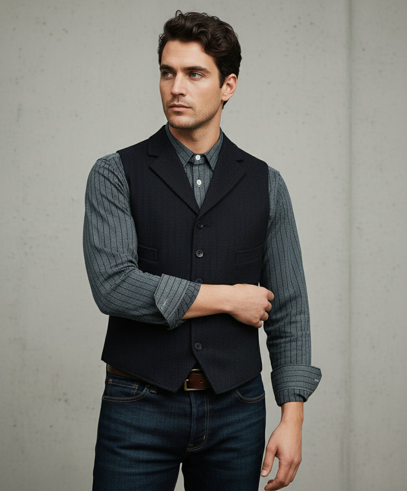 Herren Lederhose Weste