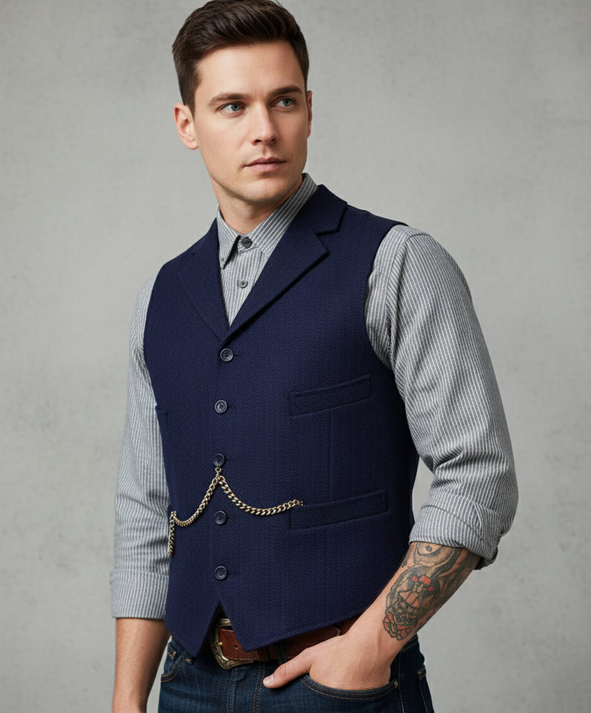 Herren Lederhose Weste