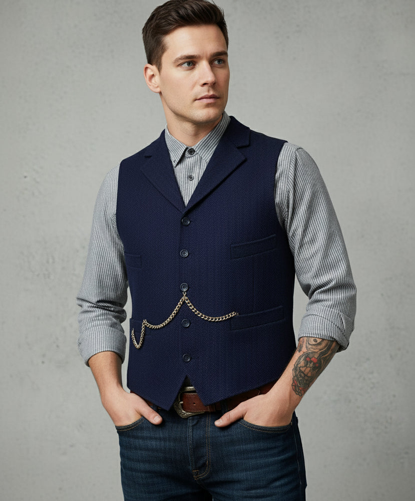 Herren Lederhose Weste