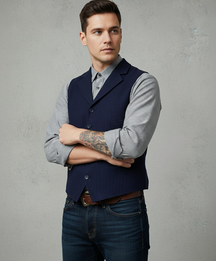 Herren Lederhose Weste