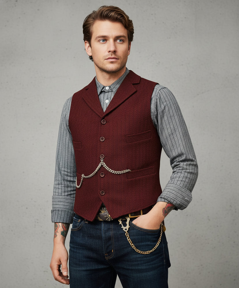 Herren Lederhose Weste