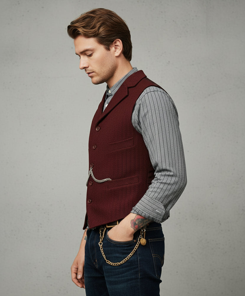 Herren Lederhose Weste