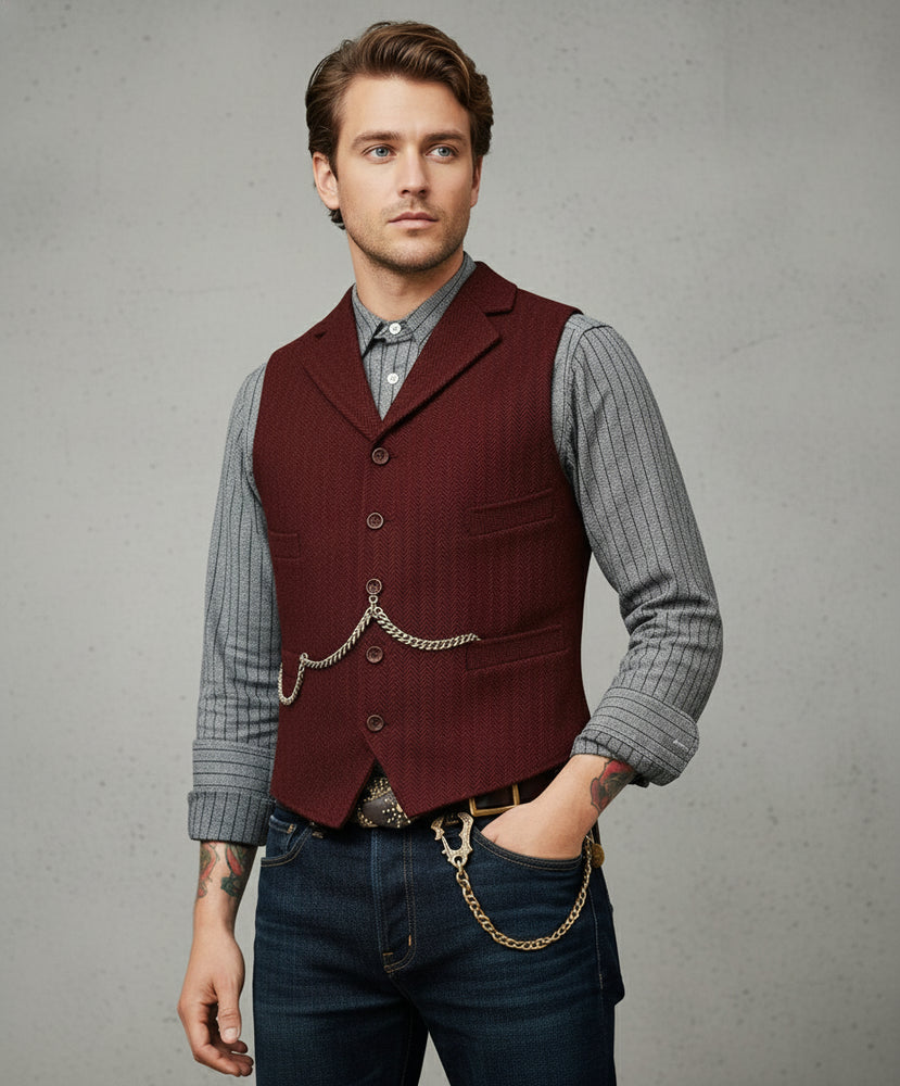 Herren Lederhose Weste