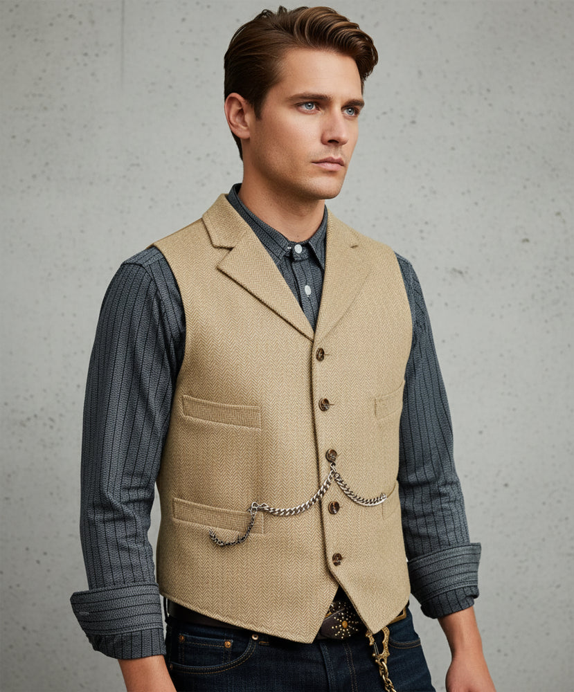 Herren Lederhose Weste