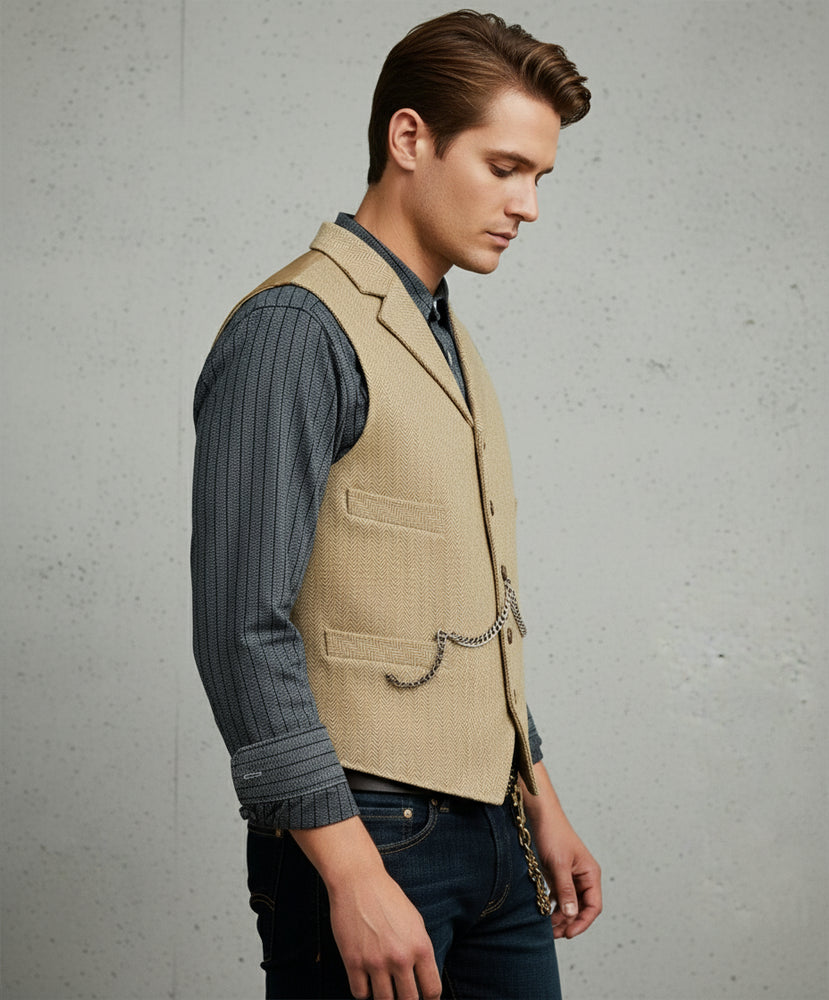 Herren Lederhose Weste