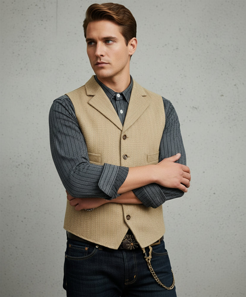 Herren Lederhose Weste