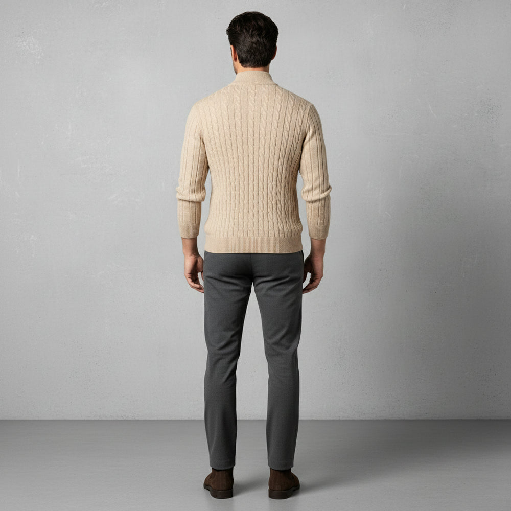 Herren Strickpullover Troyer | Slim Fit | Winter