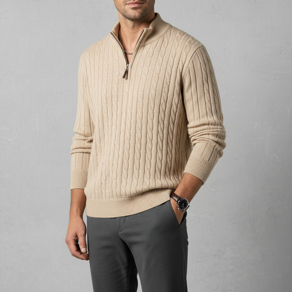 Herren Strickpullover Troyer | Slim Fit | Winter