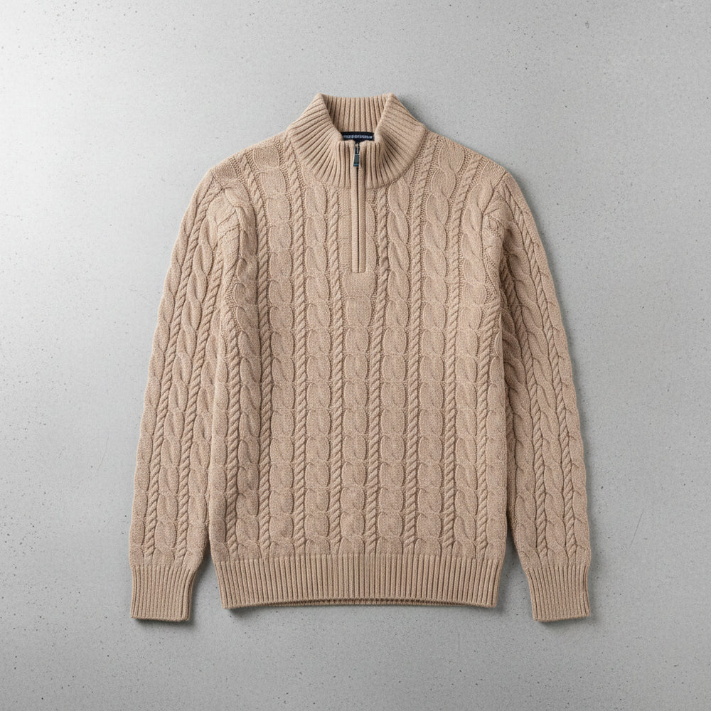 Herren Strickpullover Troyer | Slim Fit | Winter