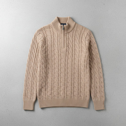 Herren Strickpullover Troyer | Slim Fit | Winter