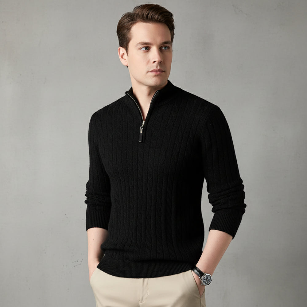 Herren Strickpullover Troyer | Slim Fit | Winter