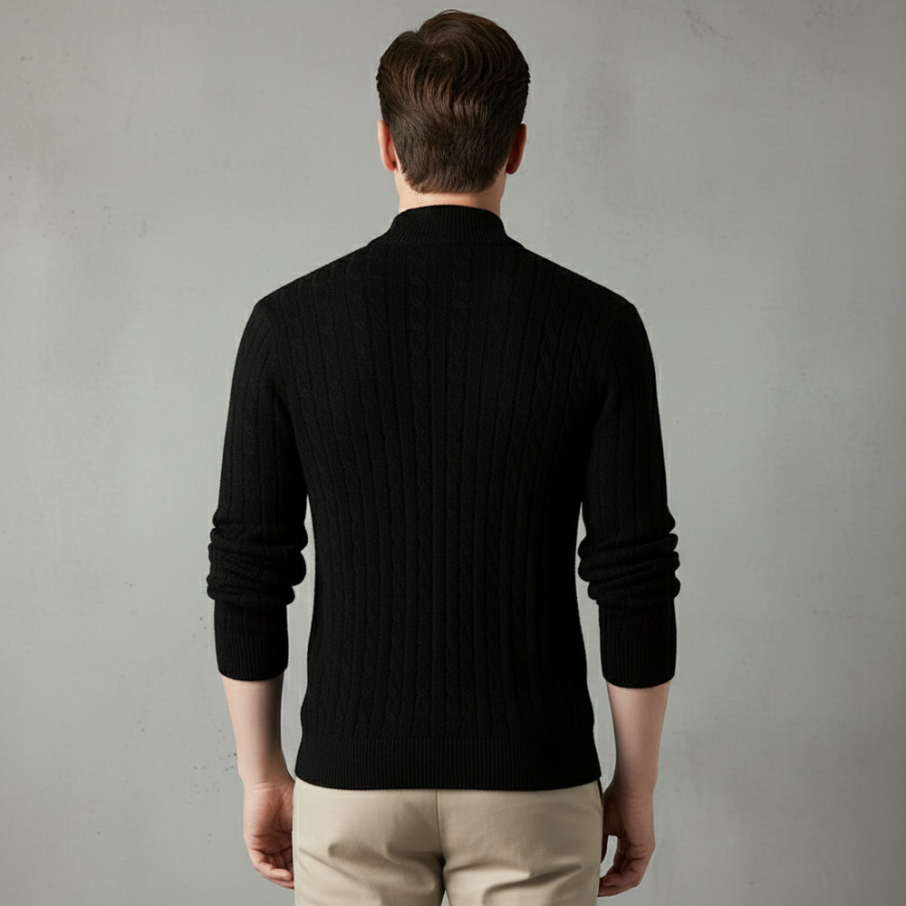 Herren Strickpullover Troyer | Slim Fit | Winter