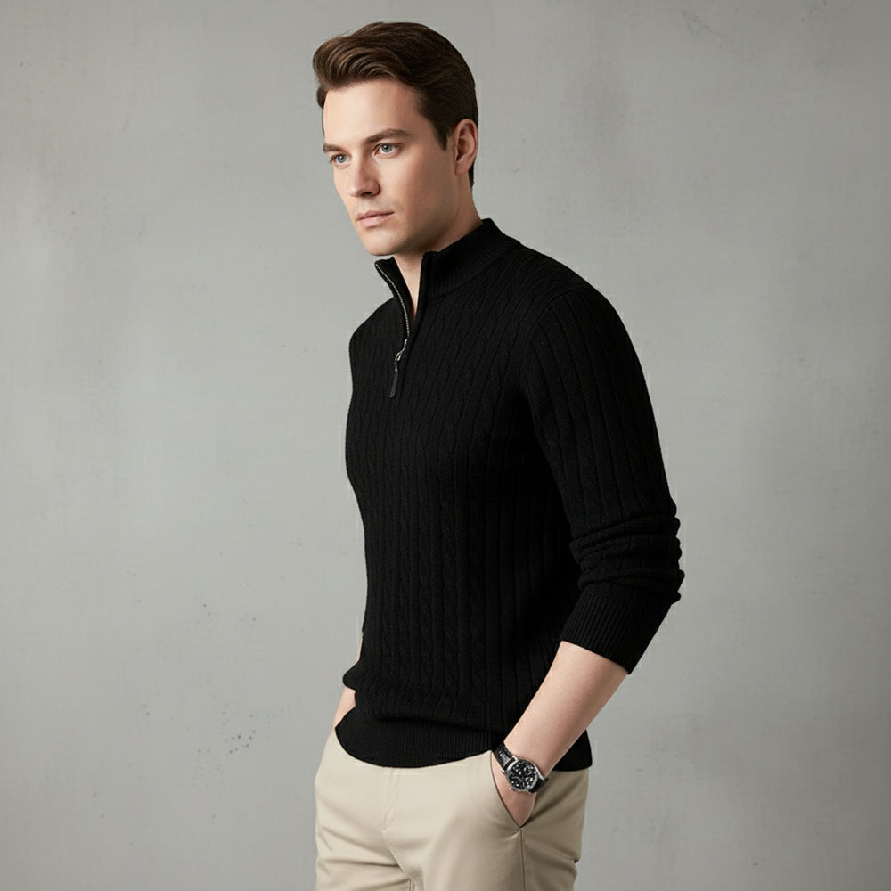Herren Strickpullover Troyer | Slim Fit | Winter