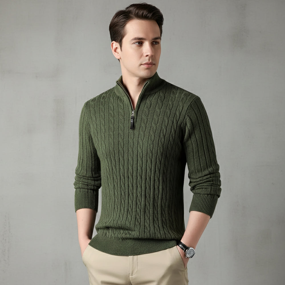 Herren Strickpullover Troyer | Slim Fit | Winter