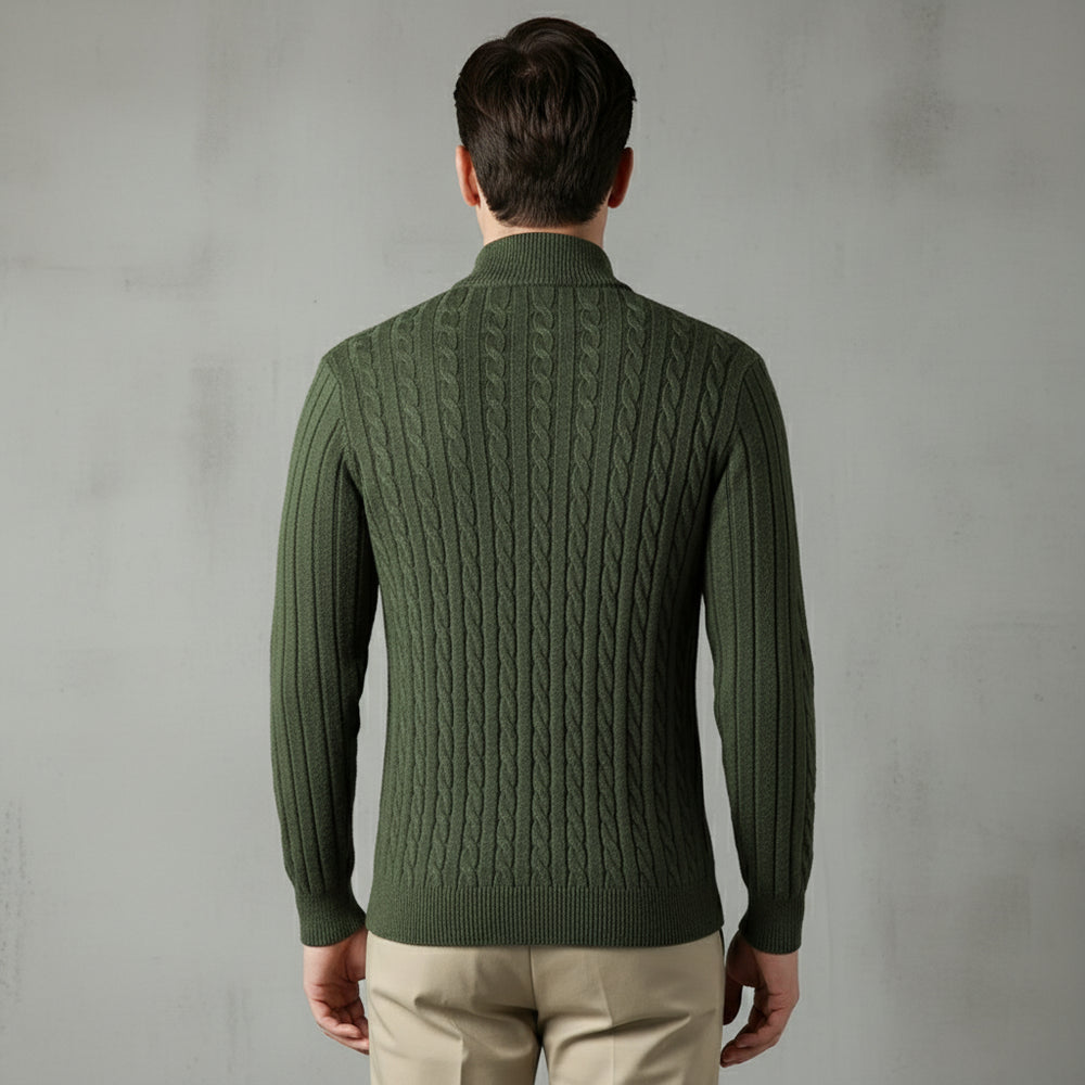 Herren Strickpullover Troyer | Slim Fit | Winter