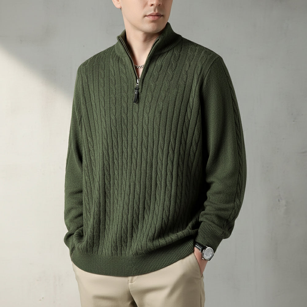 Herren Strickpullover Troyer | Slim Fit | Winter