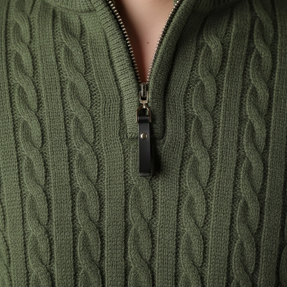 Herren Strickpullover Troyer | Slim Fit | Winter