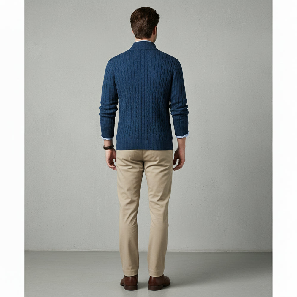 Herren Strickpullover Troyer | Slim Fit | Winter