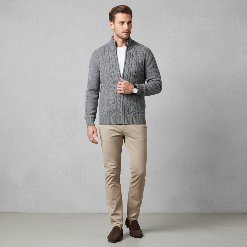 Herren Strickpullover Troyer | Slim Fit | Winter