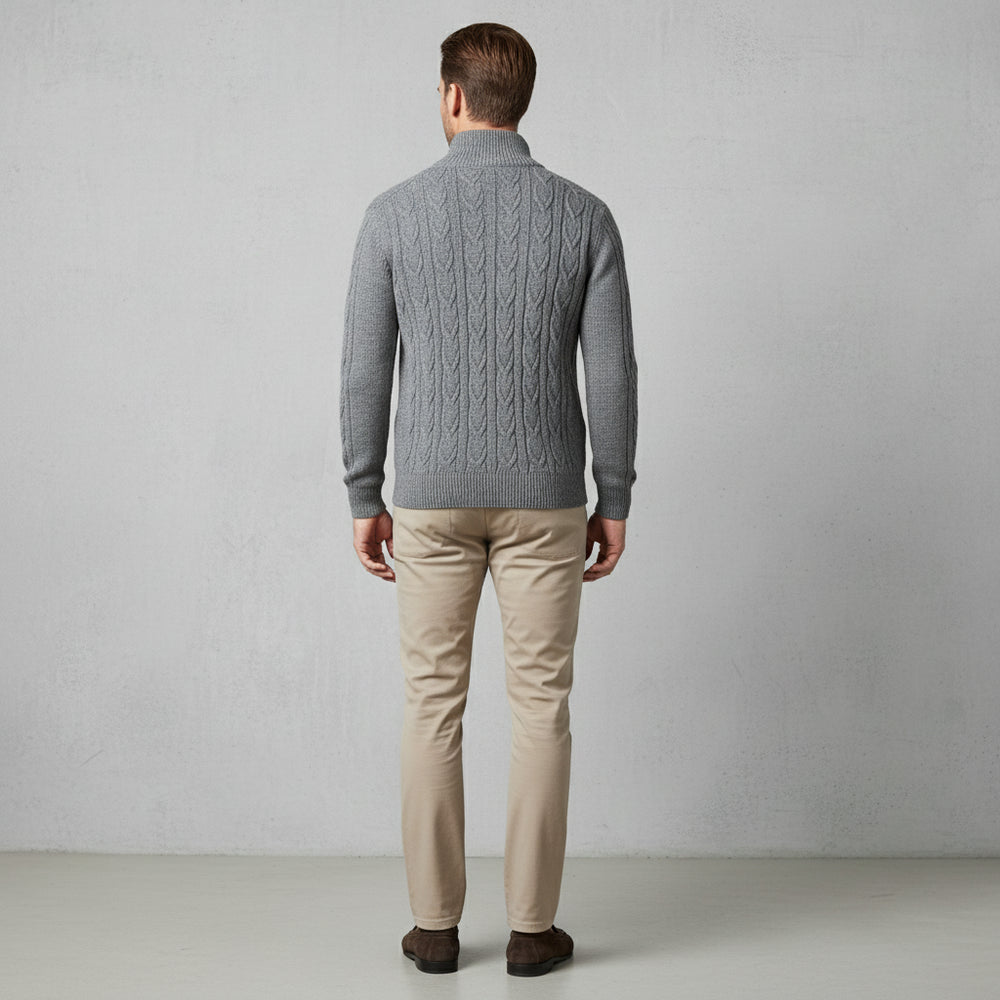 Herren Strickpullover Troyer | Slim Fit | Winter