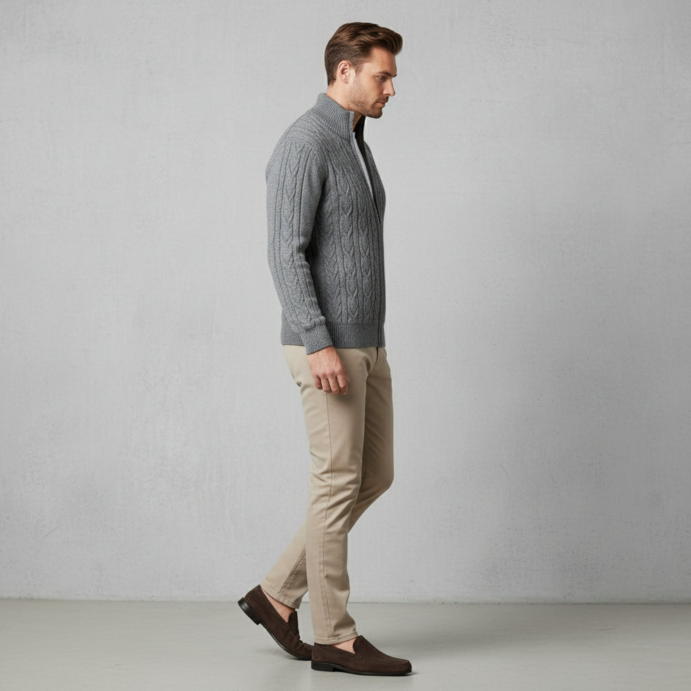 Herren Strickpullover Troyer | Slim Fit | Winter