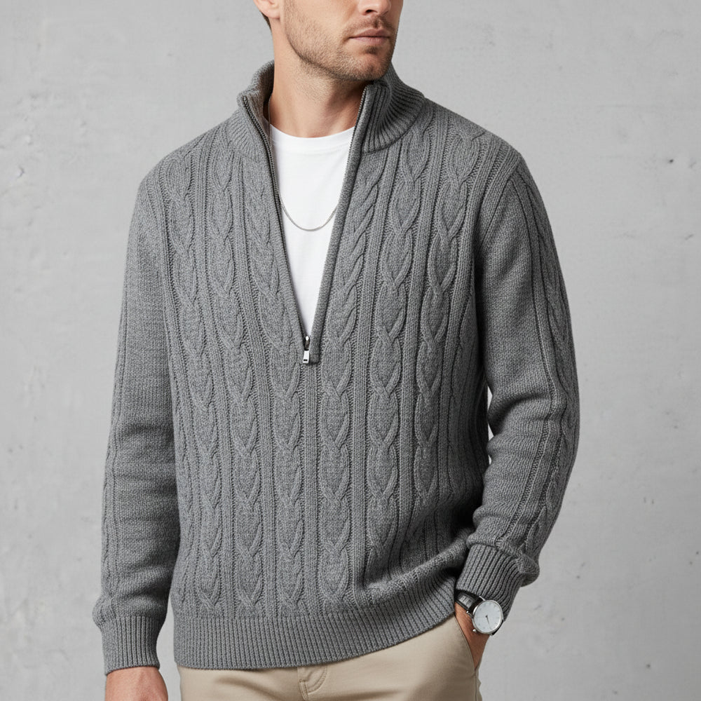 Herren Strickpullover Troyer | Slim Fit | Winter