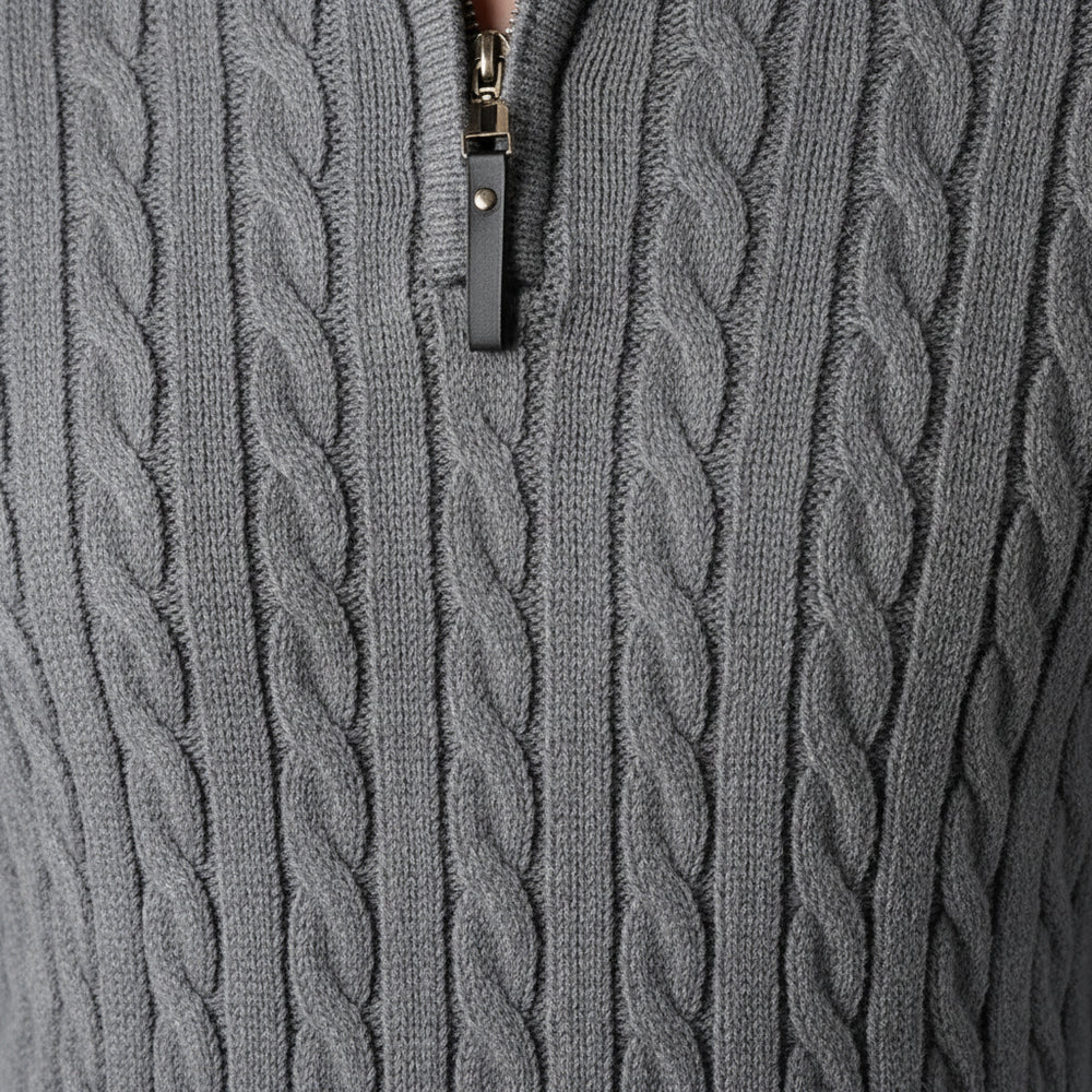 Herren Strickpullover Troyer | Slim Fit | Winter