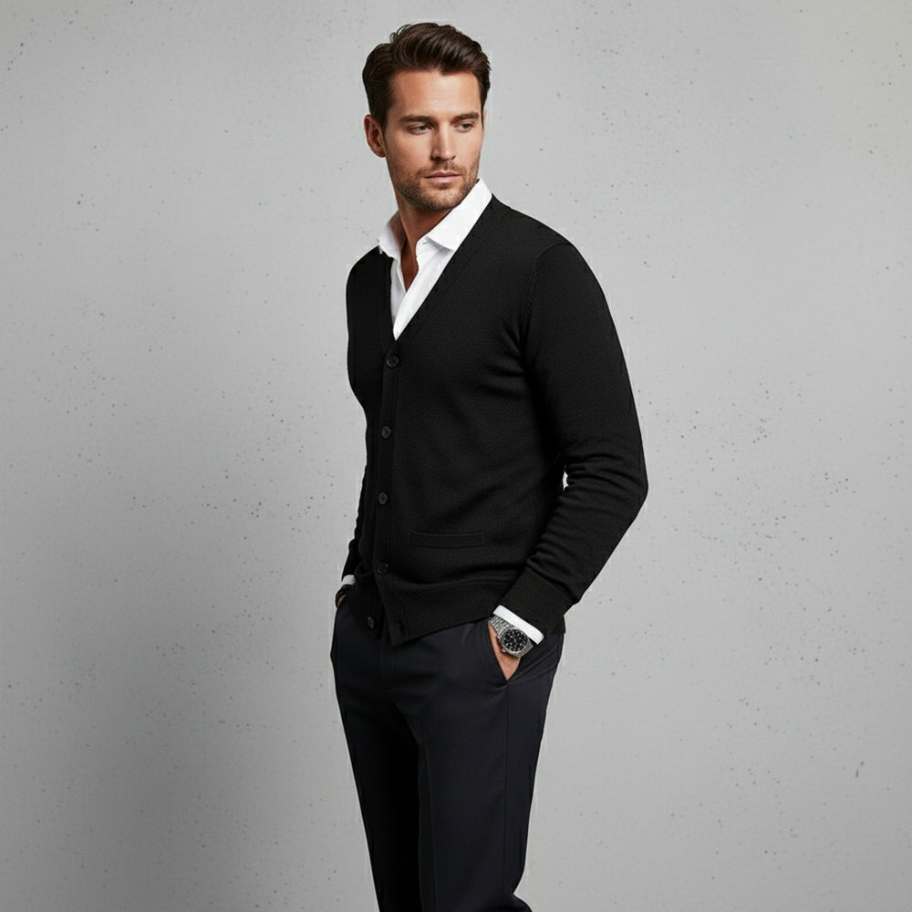 Lässiger Herren Cardigan Slim Fit V-Ausschnitt | Herbst/Winter