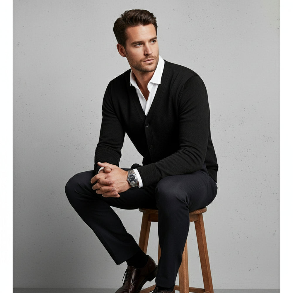 Lässiger Herren Cardigan Slim Fit V-Ausschnitt | Herbst/Winter