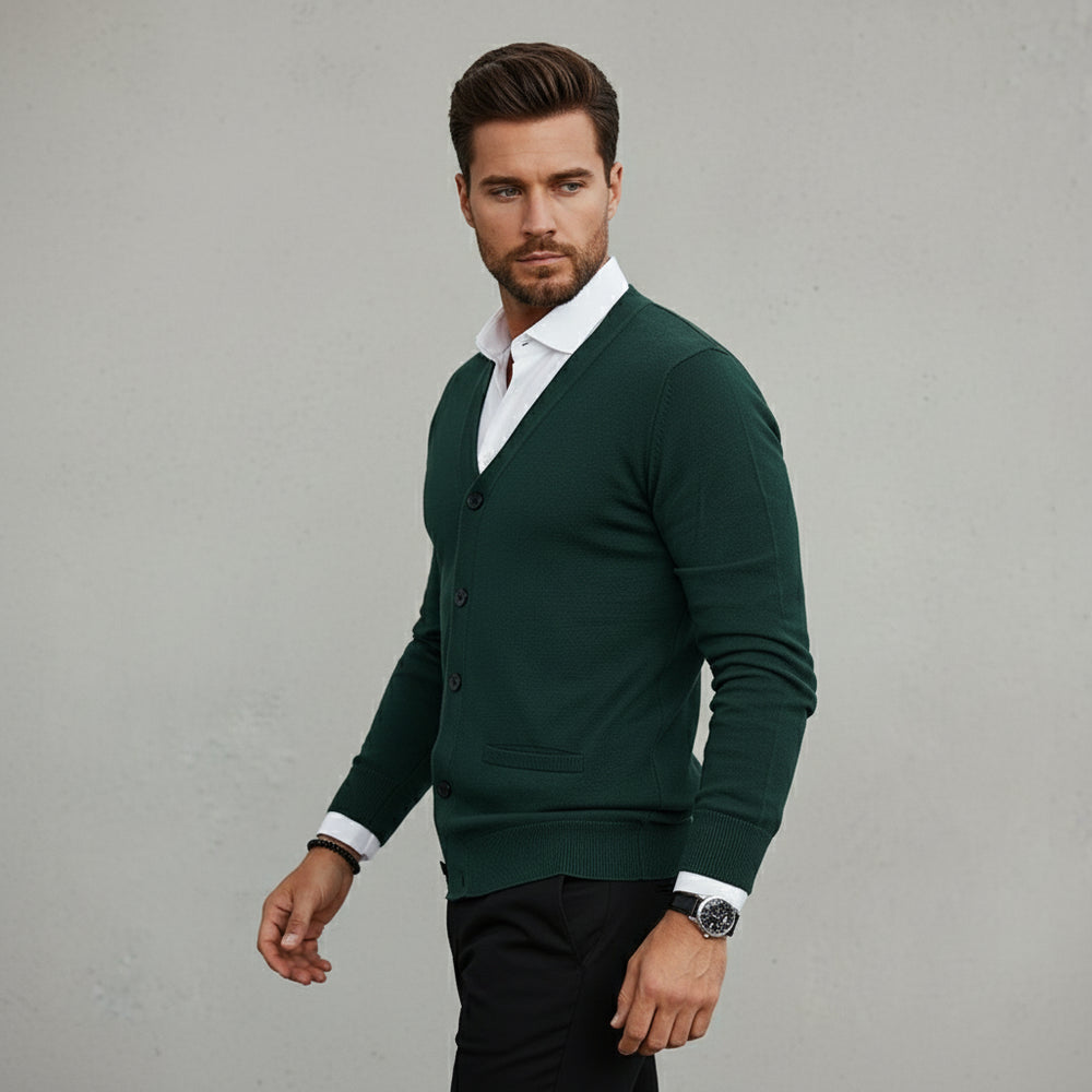 Lässiger Herren Cardigan Slim Fit V-Ausschnitt | Herbst/Winter
