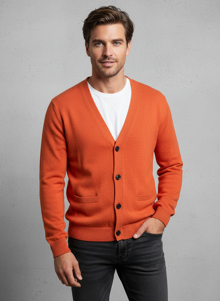 Lässiger Herren Cardigan Slim Fit V-Ausschnitt | Herbst/Winter