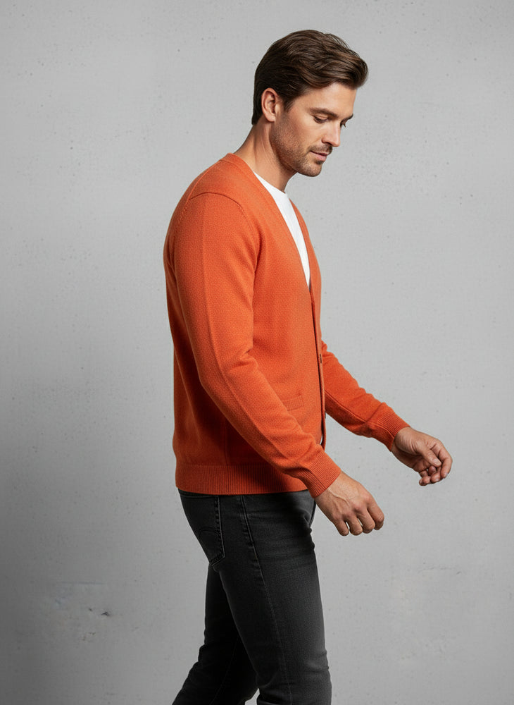 Lässiger Herren Cardigan Slim Fit V-Ausschnitt | Herbst/Winter