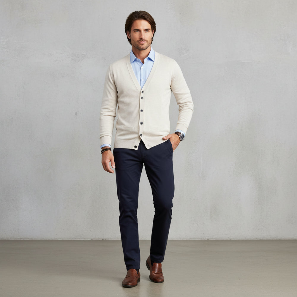 Lässiger Herren Cardigan Slim Fit V-Ausschnitt | Herbst/Winter