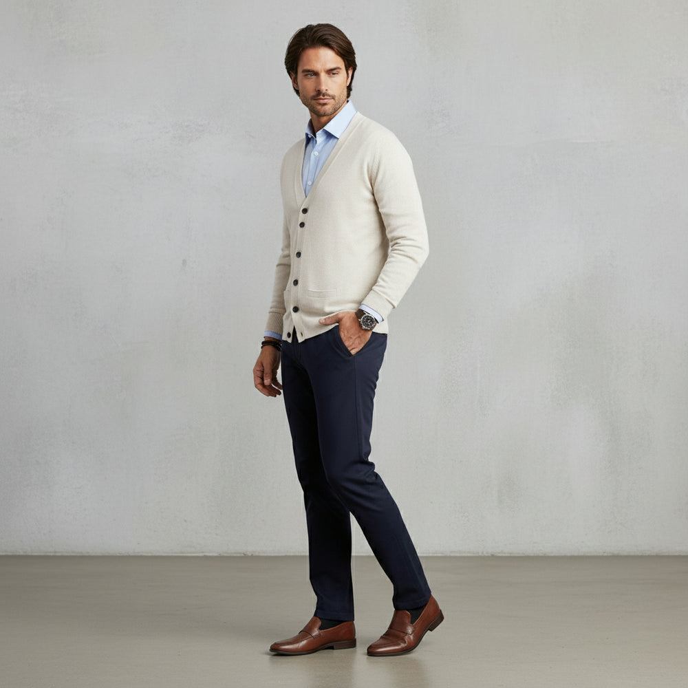 Lässiger Herren Cardigan Slim Fit V-Ausschnitt | Herbst/Winter