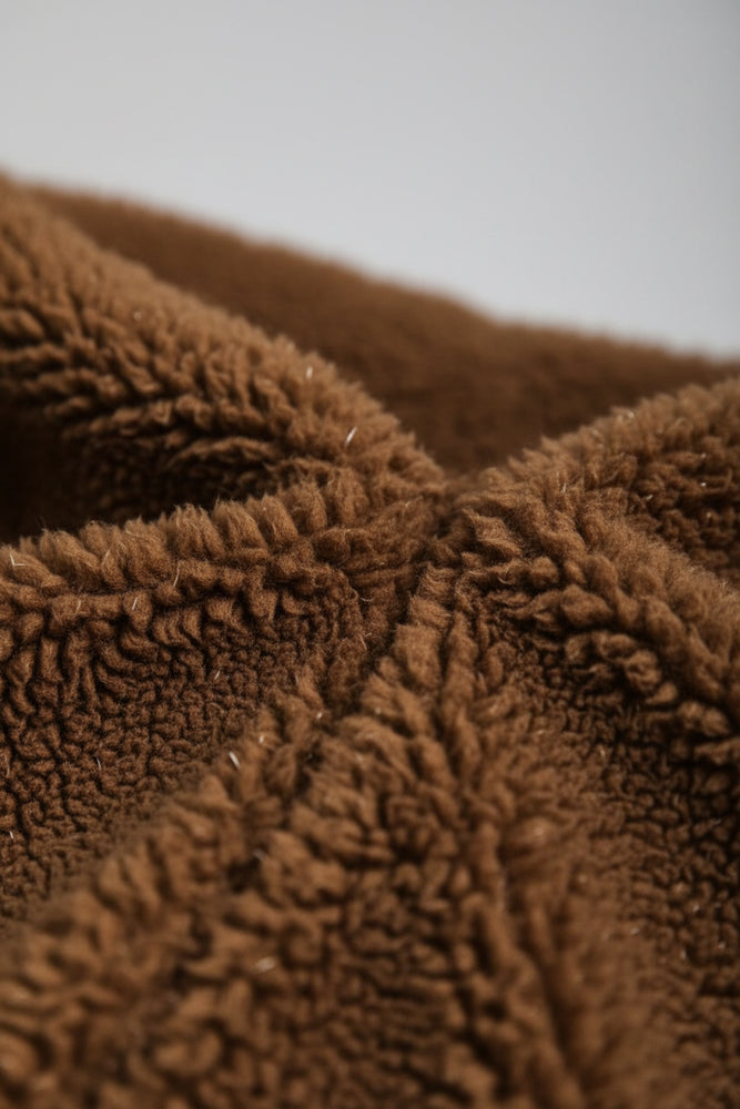 Warmer Damen Teddymantel mit Kapuze | Winter