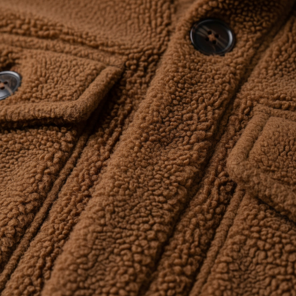 Warmer Damen Teddymantel mit Kapuze | Winter