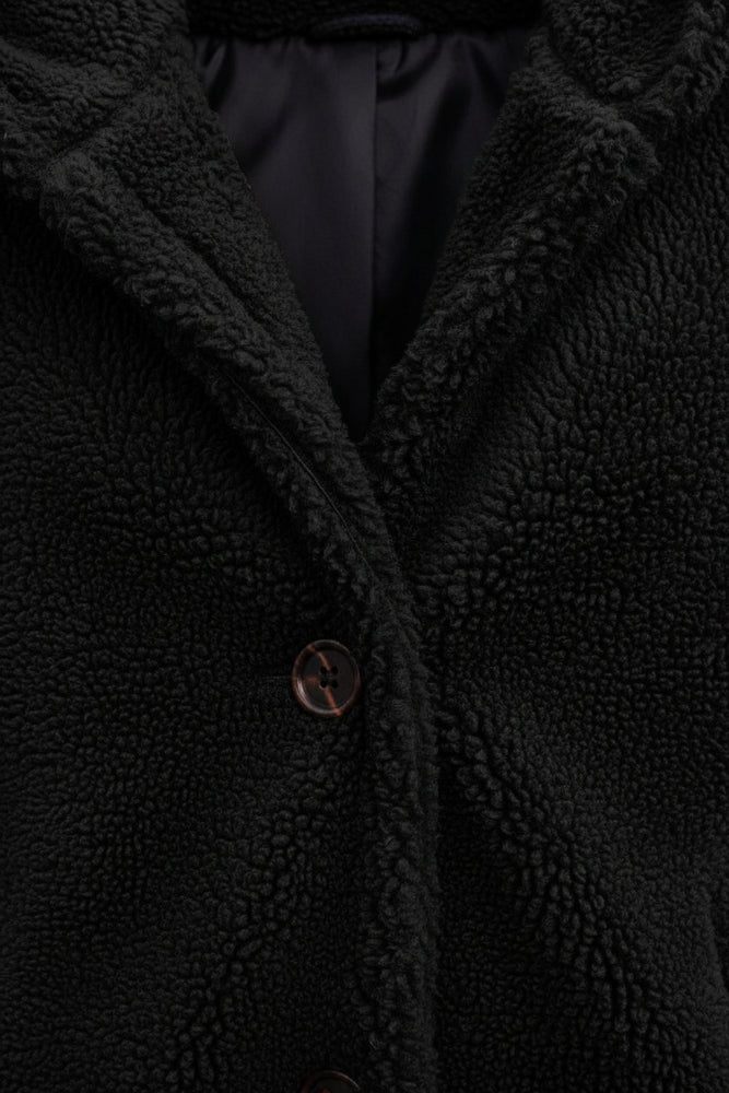 Warmer Damen Teddymantel mit Kapuze | Winter