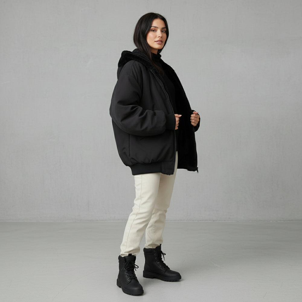 Damen Winterjacke warm | Wendbar & Kapuze